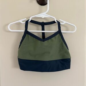 Five Green and Navy Girls Sports Bra